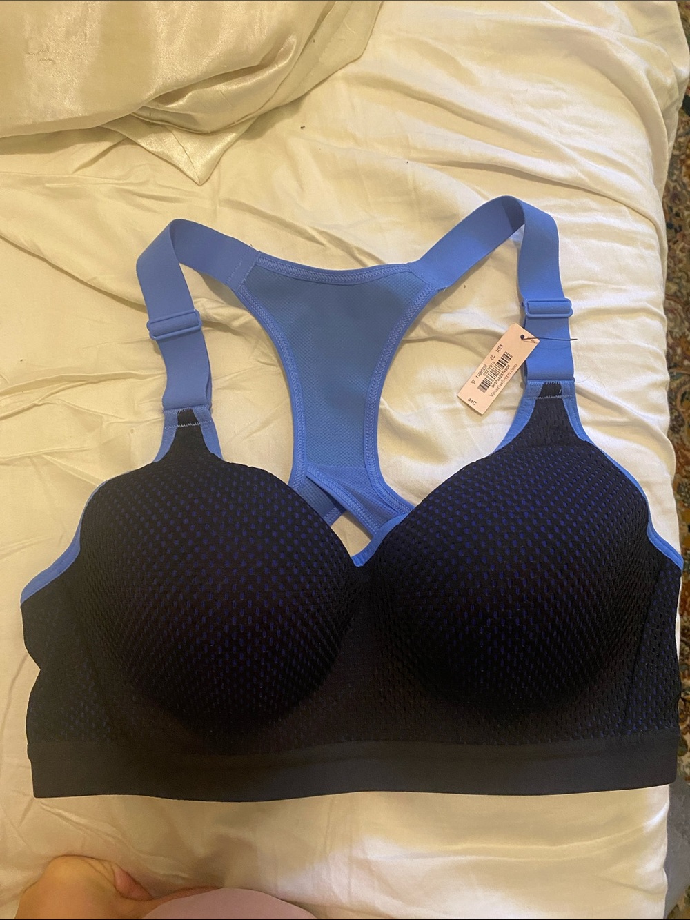 Victoria's Secret Black and Blue Racerback Sports Bra